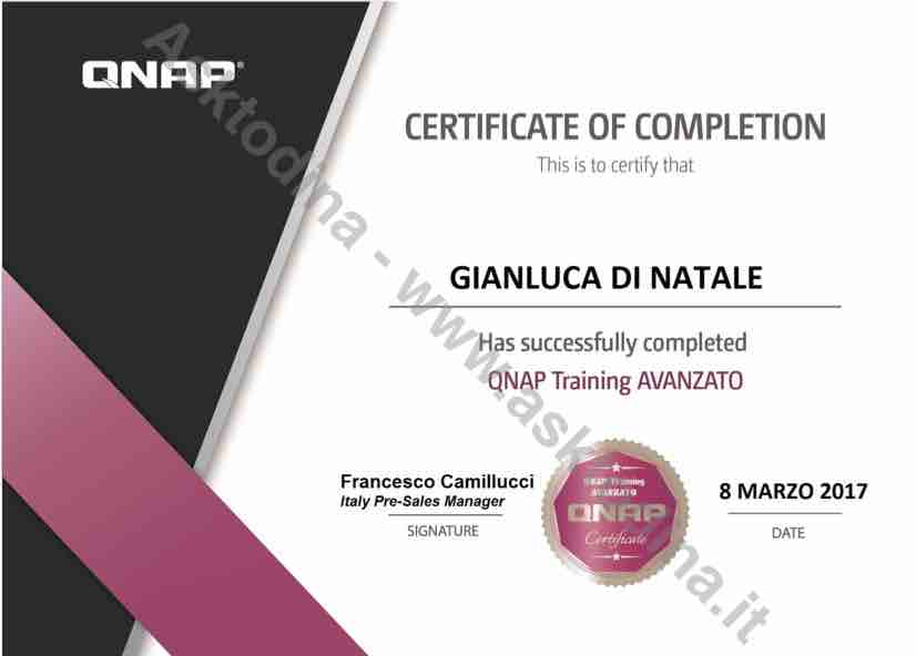 certificazioni qnap gianluca di natale