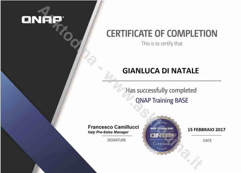 certificazioni qnap gianluca di natale